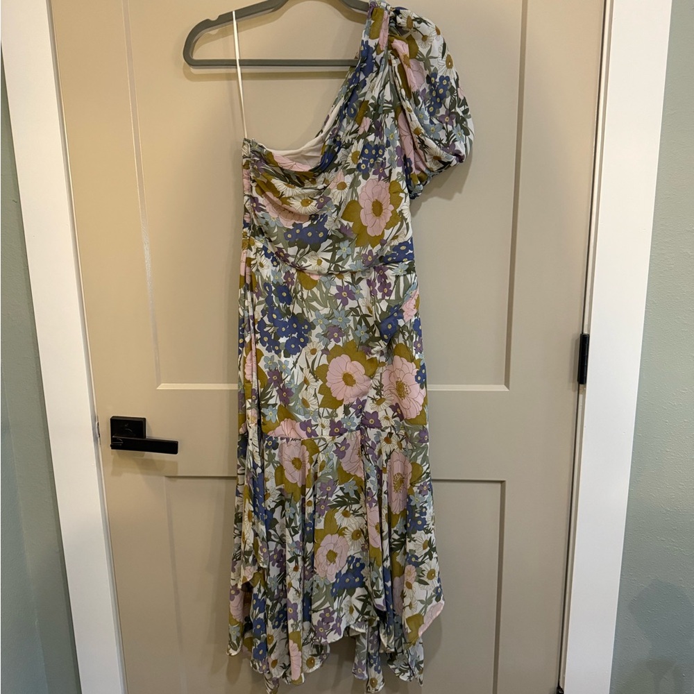 One Shoulder Floral Dress